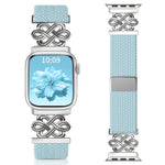 xDfind Bracelet de montre en nylon tressé arc-en-ciel avec nœud chinois et boucle magnétique, pour Apple Watch 42 / 44 / 45 / 46 / 49 mm, pour Apple Watch 38 / 40 / 41 / S11 42 mm