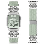 xDfind Bracelet de montre en nylon tressé arc-en-ciel avec nœud chinois et boucle magnétique, pour Apple Watch 42 / 44 / 45 / 46 / 49 mm, pour Apple Watch 38 / 40 / 41 / S11 42 mm