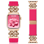 xDfind Bracelet de montre en nylon tressé arc-en-ciel avec nœud chinois et boucle magnétique, pour Apple Watch 42 / 44 / 45 / 46 / 49 mm, pour Apple Watch 38 / 40 / 41 / S11 42 mm
