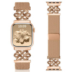 xDfind Bracelet de montre en nylon tressé arc-en-ciel avec nœud chinois et boucle magnétique, pour Apple Watch 42 / 44 / 45 / 46 / 49 mm, pour Apple Watch 38 / 40 / 41 / S11 42 mm