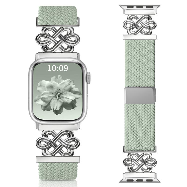 xDfind Bracelet de montre en nylon tressé arc-en-ciel avec nœud chinois et boucle magnétique, pour Apple Watch 42 / 44 / 45 / 46 / 49 mm, pour Apple Watch 38 / 40 / 41 / S11 42 mm