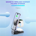 Chargeur sans fil magnétique 3 en 1 TOTU CW-1-W pour téléphone, écouteurs et montre, CW-1-W