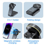 Chargeur sans fil magnétique 3 en 1 TOTU CW-1-W pour téléphone, écouteurs et montre, CW-1-W