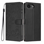 Étui de téléphone en cuir végétalien gaufré chat arbre avec rabat, pour iPhone 17e / 16e, pour iPhone 17 Pro Max, pour iPhone 17 Pro, pour iPhone 17, pour iPhone Air, pour iPhone 16 Pro Max