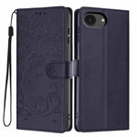 Étui de téléphone en cuir végétalien gaufré chat arbre avec rabat, pour iPhone 17e / 16e, pour iPhone 17 Pro Max, pour iPhone 17 Pro, pour iPhone 17, pour iPhone Air, pour iPhone 16 Pro Max