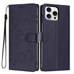 Étui de téléphone en cuir végétalien gaufré chat arbre avec rabat, pour iPhone 17e / 16e, pour iPhone 17 Pro Max, pour iPhone 17 Pro, pour iPhone 17, pour iPhone Air, pour iPhone 16 Pro Max