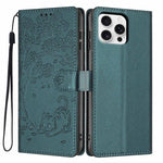Étui de téléphone en cuir végétalien gaufré chat arbre avec rabat, pour iPhone 17e / 16e, pour iPhone 17 Pro Max, pour iPhone 17 Pro, pour iPhone 17, pour iPhone Air, pour iPhone 16 Pro Max
