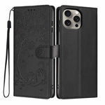 Étui de téléphone en cuir vegan gaufré chat arbre, pour iPhone 16 Pro, pour iPhone 16 Plus, pour iPhone 16, pour iPhone 15 Pro Max, pour iPhone 15 Pro, pour iPhone 15 Plus
