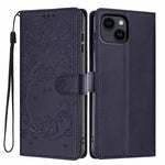 Étui de téléphone en cuir vegan gaufré chat arbre, pour iPhone 16 Pro, pour iPhone 16 Plus, pour iPhone 16, pour iPhone 15 Pro Max, pour iPhone 15 Pro, pour iPhone 15 Plus