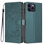 Tree Cat Embossed Flip Vegan Leather Phone Case, For iPhone 14 Pro Max, For iPhone 13 Pro Max, For iPhone 13 Pro, For iPhone 13, For iPhone 12 Pro Max, For iPhone 12 / 12 Pro
