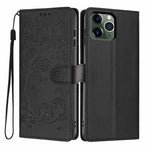 Étui de téléphone en cuir végétalien gaufré chat arbre, pour iPhone 11 Pro