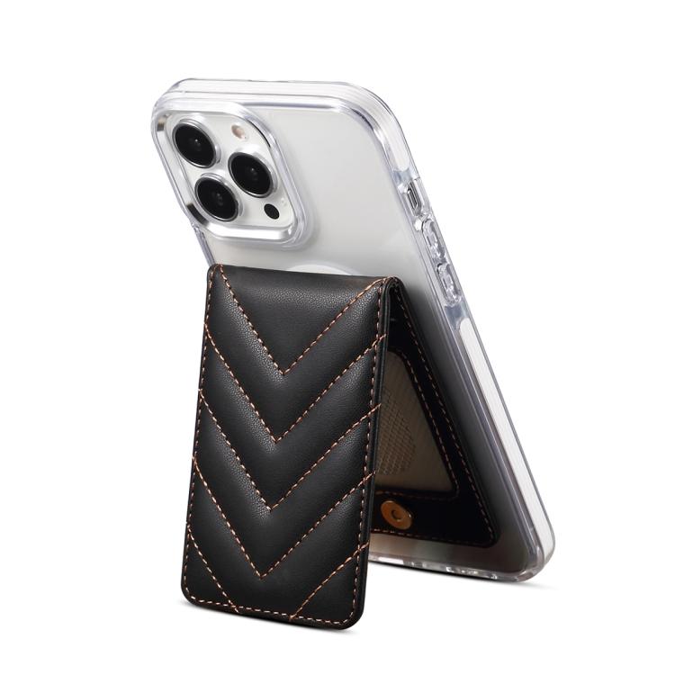 Support de cartes de téléphone portable pliable RFID ESEBLE, style adhésif, texture rhomboïde