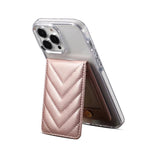 Support de cartes de téléphone portable pliable RFID ESEBLE, style adhésif, texture rhomboïde