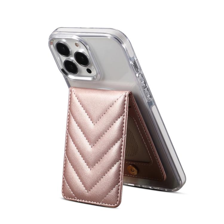 Support de cartes de téléphone portable pliable RFID ESEBLE, style adhésif, texture rhomboïde