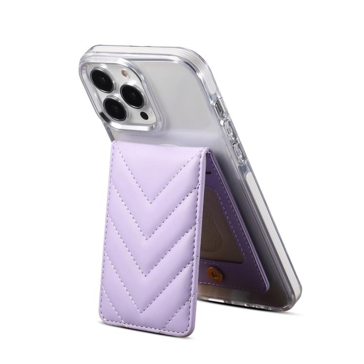 Support de cartes de téléphone portable pliable RFID ESEBLE, style adhésif, texture rhomboïde