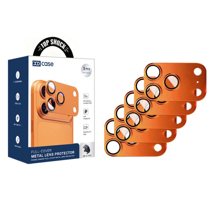 XDcase Film d'objectif d'appareil photo en métal givré à couverture complète 5 pièces, pour iPhone 17 Pro Max, pour iPhone 17 Pro