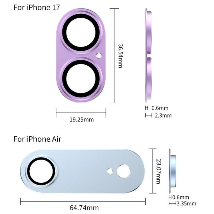 XDcase Lot de 5 films de protection en métal dépoli avec anneau d'objectif pour appareil photo, pour iPhone 17