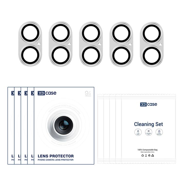 XDcase Lot de 5 films de protection en métal dépoli avec anneau d'objectif pour appareil photo, pour iPhone 17