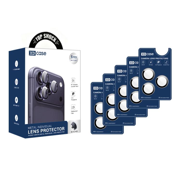 XDcase Lot de 5 protections d'objectif d'appareil photo Hawkeye AF + AR avec outil d'alignement, pour iPhone 17 Pro Max, pour iPhone 17 Pro