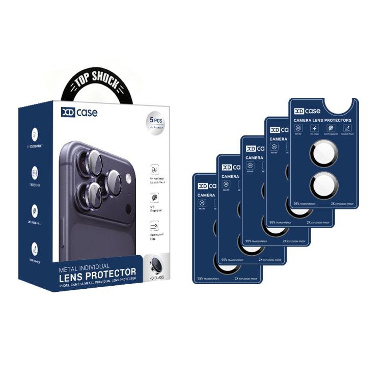 XDcase Lot de 5 protections d'objectif pour appareil photo Hawkeye AF + AR avec outil d'alignement, pour iPhone 17
