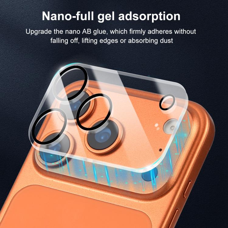 XDcase 5 films de protection en verre trempé pour caméra arrière avec sérigraphie intégrée, pour iPhone 17 Pro Max, pour iPhone 17 Pro, pour iPhone 17, pour iPhone Air