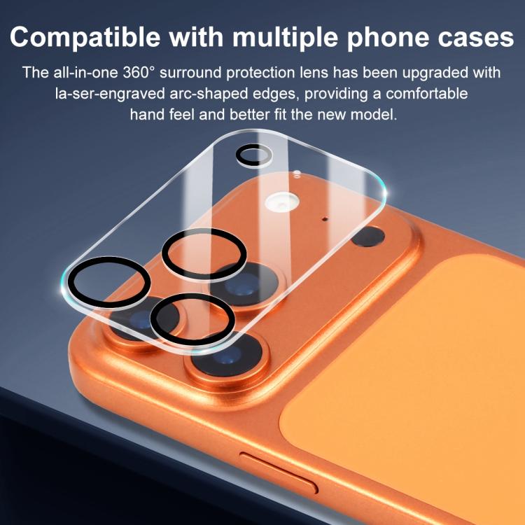 XDcase 5 films de protection en verre trempé pour caméra arrière avec sérigraphie intégrée, pour iPhone 17 Pro Max, pour iPhone 17 Pro, pour iPhone 17, pour iPhone Air
