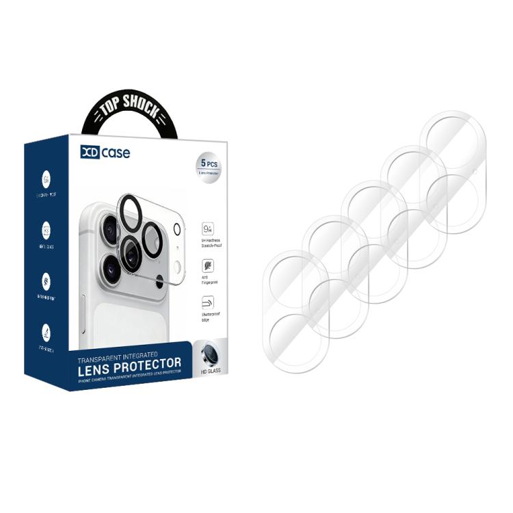 XDcase 5 films de protection transparents intégrés en verre trempé pour appareil photo, pour iPhone 17 Pro Max, pour iPhone 17 Pro, pour iPhone 17, pour iPhone Air