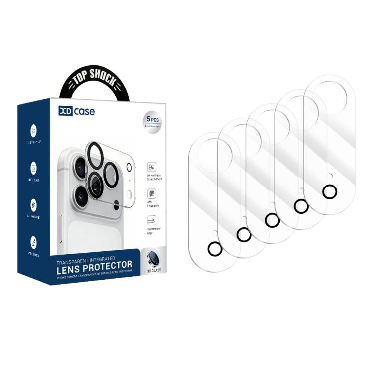 XDcase 5 films de protection transparents intégrés en verre trempé pour appareil photo, pour iPhone 17 Pro Max, pour iPhone 17 Pro, pour iPhone 17, pour iPhone Air