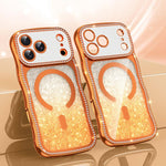 Coque de téléphone magnétique scintillante en TPU à cadre ondulé avec diamant électrolytique, Pour iPhone 17 Pro Max, Pour iPhone 17 Pro, Pour iPhone 17, Pour iPhone 16 Pro Max, Pour iPhone 16 Pro, Pour iPhone 16
