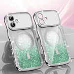 Coque de téléphone magnétique scintillante en TPU à cadre ondulé avec diamant électrolytique, Pour iPhone 17 Pro Max, Pour iPhone 17 Pro, Pour iPhone 17, Pour iPhone 16 Pro Max, Pour iPhone 16 Pro, Pour iPhone 16
