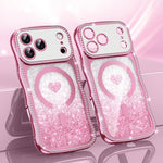 Coque de téléphone magnétique en TPU à paillettes avec étoile en diamant, cadre ondulé, galvanisé, pour iPhone 17 Pro Max, pour iPhone 17 Pro, pour iPhone 17, pour iPhone 16 Pro Max, pour iPhone 16 Pro, pour iPhone 16