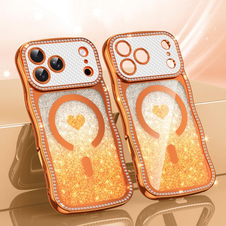 Coque de téléphone magnétique en TPU à paillettes avec étoile en diamant, cadre ondulé, galvanisé, pour iPhone 17 Pro Max, pour iPhone 17 Pro, pour iPhone 17, pour iPhone 16 Pro Max, pour iPhone 16 Pro, pour iPhone 16