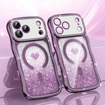 Coque de téléphone magnétique en TPU à paillettes avec étoile en diamant, cadre ondulé, galvanisé, pour iPhone 17 Pro Max, pour iPhone 17 Pro, pour iPhone 17, pour iPhone 16 Pro Max, pour iPhone 16 Pro, pour iPhone 16