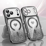 Coque de téléphone magnétique en TPU à paillettes avec étoile en diamant, cadre ondulé, galvanisé, pour iPhone 17 Pro Max, pour iPhone 17 Pro, pour iPhone 17, pour iPhone 16 Pro Max, pour iPhone 16 Pro, pour iPhone 16