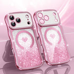Coque de téléphone magnétique en TPU à paillettes avec étoile en diamant, cadre ondulé, galvanisé, pour iPhone 17 Pro Max, pour iPhone 17 Pro, pour iPhone 17, pour iPhone 16 Pro Max, pour iPhone 16 Pro, pour iPhone 16
