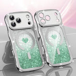 Coque de téléphone magnétique en TPU à paillettes avec étoile en diamant, cadre ondulé, galvanisé, pour iPhone 17 Pro Max, pour iPhone 17 Pro, pour iPhone 17, pour iPhone 16 Pro Max, pour iPhone 16 Pro, pour iPhone 16