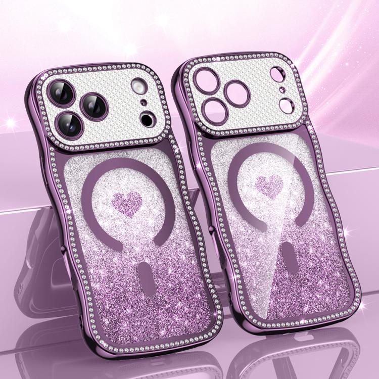 Coque de téléphone magnétique en TPU à paillettes avec étoile en diamant, cadre ondulé, galvanisé, pour iPhone 17 Pro Max, pour iPhone 17 Pro, pour iPhone 17, pour iPhone 16 Pro Max, pour iPhone 16 Pro, pour iPhone 16