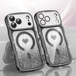 Coque de téléphone magnétique en TPU à paillettes avec étoile en diamant, cadre ondulé, galvanisé, pour iPhone 17 Pro Max, pour iPhone 17 Pro, pour iPhone 17, pour iPhone 16 Pro Max, pour iPhone 16 Pro, pour iPhone 16