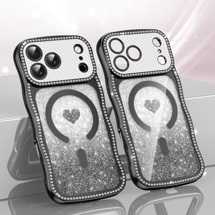 Coque de téléphone magnétique en TPU à paillettes avec étoile en diamant, cadre ondulé, galvanisé, pour iPhone 17 Pro Max, pour iPhone 17 Pro, pour iPhone 17, pour iPhone 16 Pro Max, pour iPhone 16 Pro, pour iPhone 16