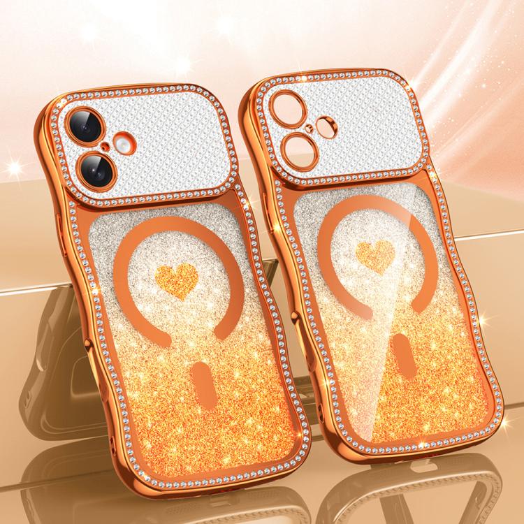 Coque de téléphone magnétique en TPU à paillettes avec étoile en diamant, cadre ondulé, galvanisé, pour iPhone 17 Pro Max, pour iPhone 17 Pro, pour iPhone 17, pour iPhone 16 Pro Max, pour iPhone 16 Pro, pour iPhone 16