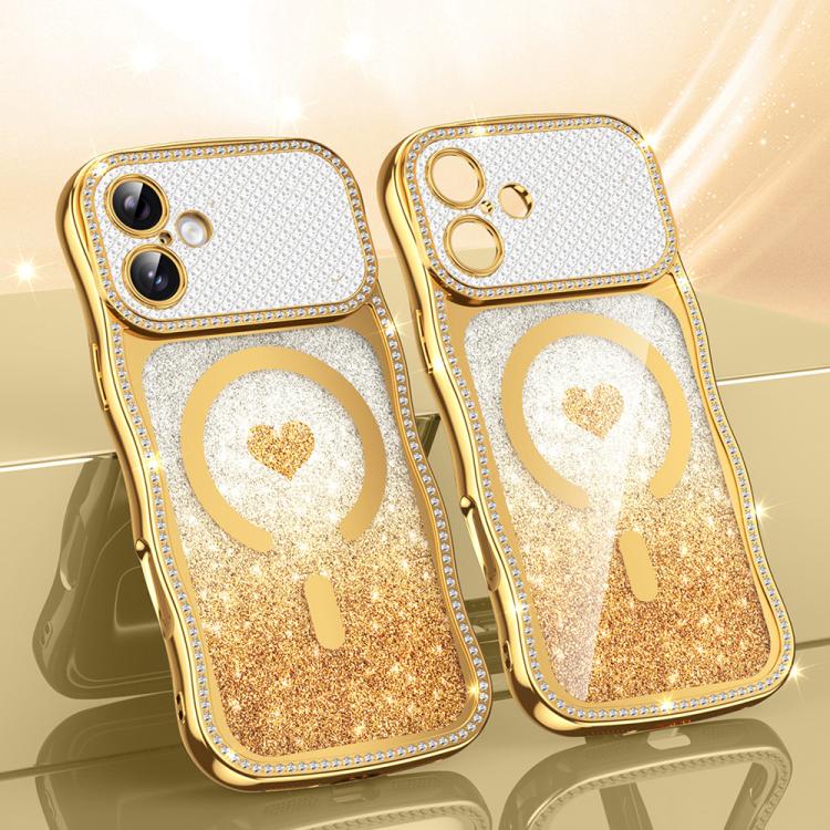Coque de téléphone magnétique en TPU à paillettes avec étoile en diamant, cadre ondulé, galvanisé, pour iPhone 17 Pro Max, pour iPhone 17 Pro, pour iPhone 17, pour iPhone 16 Pro Max, pour iPhone 16 Pro, pour iPhone 16