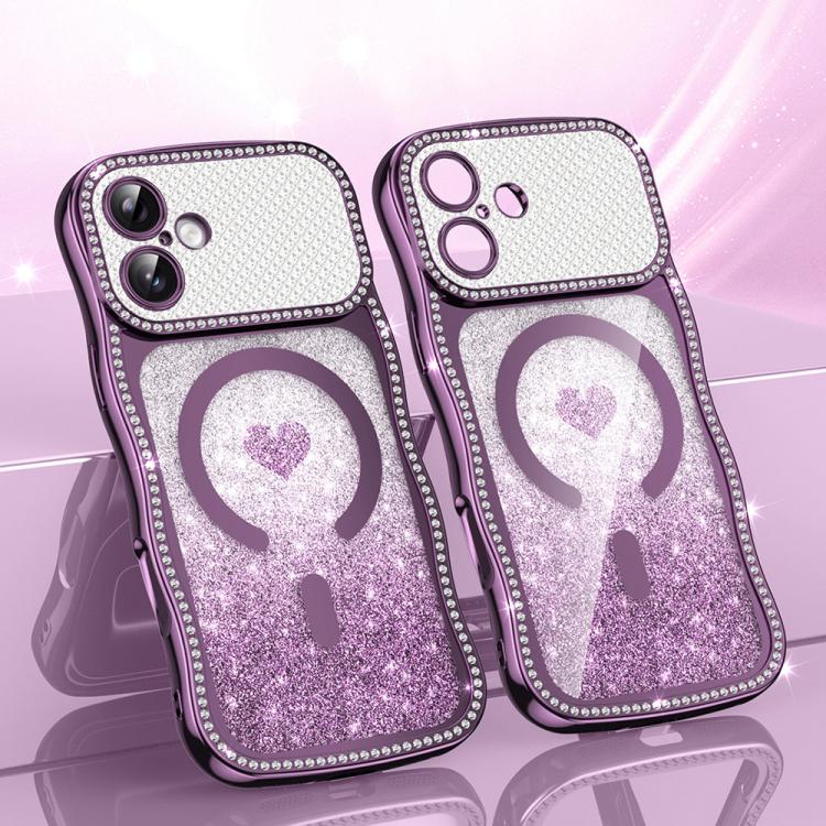 Coque de téléphone magnétique en TPU à paillettes avec étoile en diamant, cadre ondulé, galvanisé, pour iPhone 17 Pro Max, pour iPhone 17 Pro, pour iPhone 17, pour iPhone 16 Pro Max, pour iPhone 16 Pro, pour iPhone 16