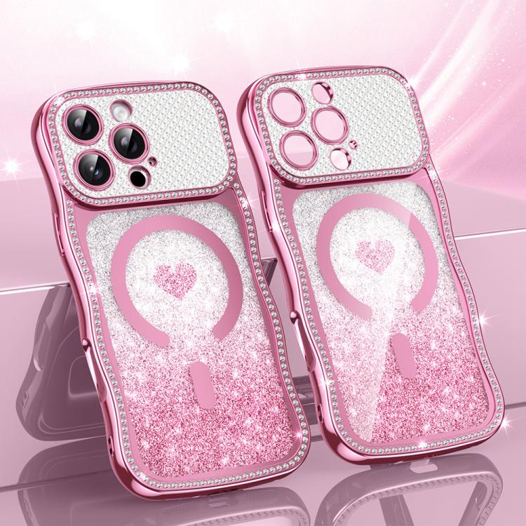 Coque de téléphone magnétique en TPU à paillettes avec étoile en diamant, cadre ondulé, galvanisé, pour iPhone 17 Pro Max, pour iPhone 17 Pro, pour iPhone 17, pour iPhone 16 Pro Max, pour iPhone 16 Pro, pour iPhone 16