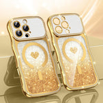 Coque de téléphone magnétique en TPU à paillettes avec étoile en diamant, cadre ondulé, galvanisé, pour iPhone 17 Pro Max, pour iPhone 17 Pro, pour iPhone 17, pour iPhone 16 Pro Max, pour iPhone 16 Pro, pour iPhone 16