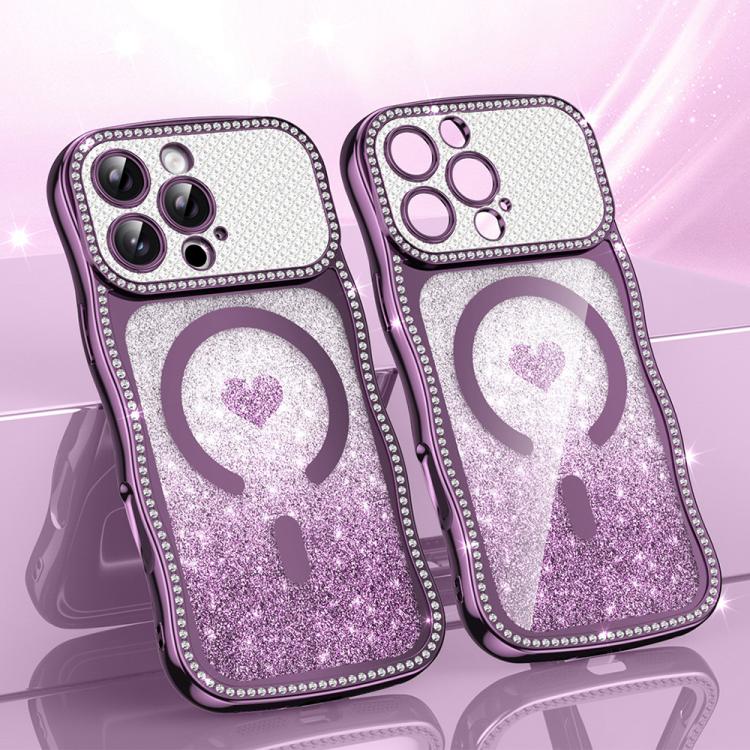 Coque de téléphone magnétique en TPU à paillettes avec étoile en diamant, cadre ondulé, galvanisé, pour iPhone 17 Pro Max, pour iPhone 17 Pro, pour iPhone 17, pour iPhone 16 Pro Max, pour iPhone 16 Pro, pour iPhone 16