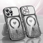 Coque de téléphone magnétique en TPU à paillettes avec étoile en diamant, cadre ondulé, galvanisé, pour iPhone 17 Pro Max, pour iPhone 17 Pro, pour iPhone 17, pour iPhone 16 Pro Max, pour iPhone 16 Pro, pour iPhone 16