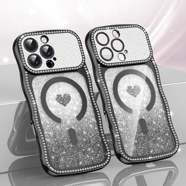 Coque de téléphone magnétique en TPU à paillettes avec étoile en diamant, cadre ondulé, galvanisé, pour iPhone 17 Pro Max, pour iPhone 17 Pro, pour iPhone 17, pour iPhone 16 Pro Max, pour iPhone 16 Pro, pour iPhone 16