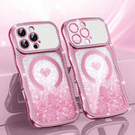 Coque de téléphone magnétique en TPU à paillettes avec étoile en diamant, cadre ondulé, galvanisé, pour iPhone 17 Pro Max, pour iPhone 17 Pro, pour iPhone 17, pour iPhone 16 Pro Max, pour iPhone 16 Pro, pour iPhone 16