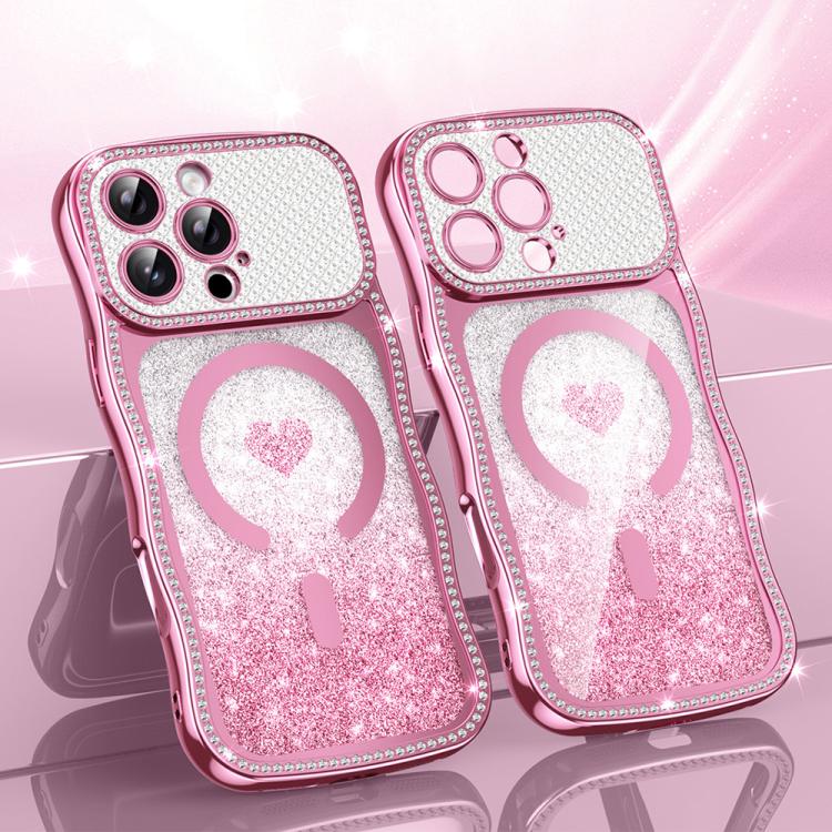 Coque de téléphone magnétique en TPU à paillettes avec étoile en diamant, cadre ondulé, galvanisé, pour iPhone 17 Pro Max, pour iPhone 17 Pro, pour iPhone 17, pour iPhone 16 Pro Max, pour iPhone 16 Pro, pour iPhone 16