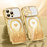 Coque de téléphone magnétique en TPU à paillettes avec étoile en diamant, cadre ondulé, galvanisé, pour iPhone 17 Pro Max, pour iPhone 17 Pro, pour iPhone 17, pour iPhone 16 Pro Max, pour iPhone 16 Pro, pour iPhone 16